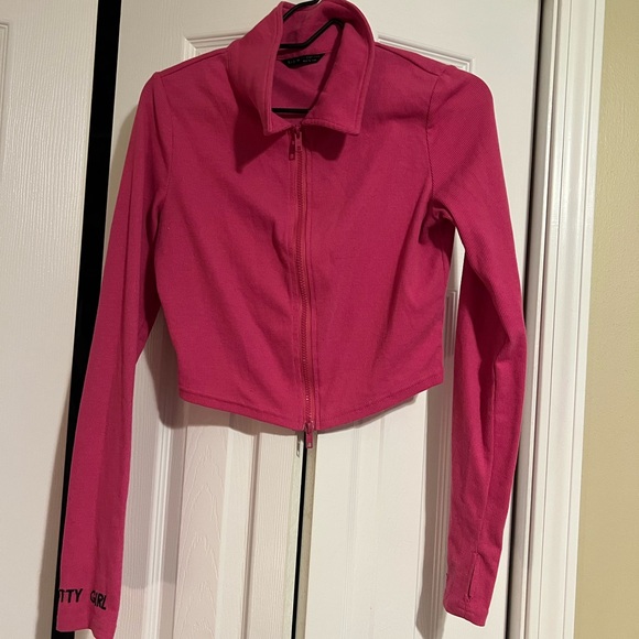 Vibrant Pink Pretty Girl Cropped Jacket - Picture 1 of 5